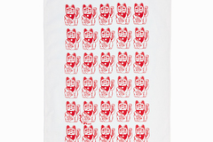  : Lucky Cat Tea Towel - Red