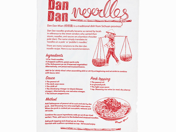  : Dan Dan Recipe Tea Towel - Red