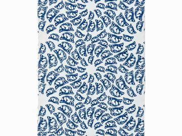 : Jiaozi Pattern Tea Towel - Blue