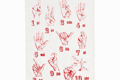  : Finger Counting Tea Towel - Red