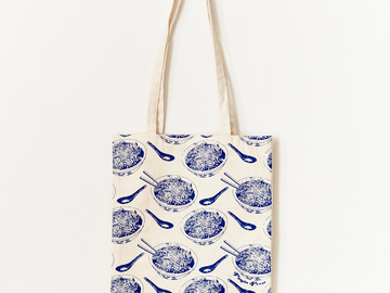 : Noodle Bowl Tote Bag - Blue