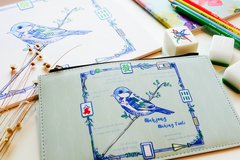  : Watercolor Beautiful Sparrow Mahjong Carry On Pouch - 15% off