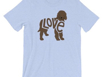 Selling: LOVE Style T-Shirt  - Labradoodle - Dark Brown design for Dog Lov