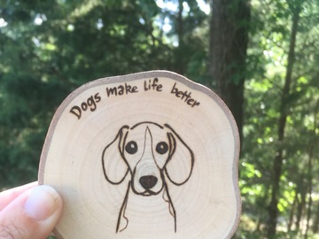 Selling: Beagle Dog Wood Magnet