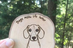 Selling: Beagle Dog Wood Magnet