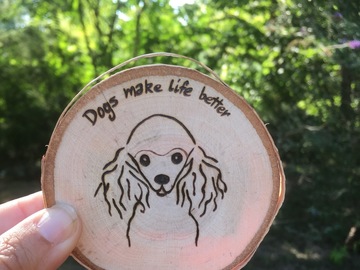 Selling: Poodle Dog Wood Magnet