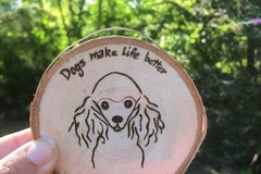 Selling: Poodle Dog Wood Magnet