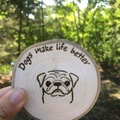 Selling: Simple Puggle Magnet, Pug Christmas Ornament, or Pug Coaster