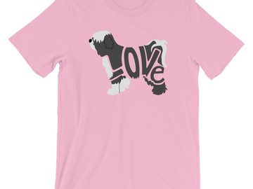 Selling: LoVe T-Shirt - Tibetan Terrier (Black/White design)