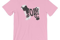 Selling: LoVe T-Shirt - Tibetan Terrier (Black/White design)