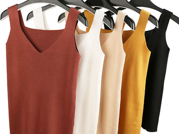 Vente avec paiement en ligne: Sexy col en V tricoté haut court femmes chemise de grande taille 