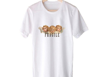 Vente avec paiement en ligne: T-shirt Vintage Fiorucci femmes anges pensant à vous t-shirts