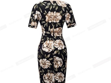 Vente avec paiement en ligne: élégant Vintage imprimé Floral décontracté travail vestidos d'af