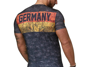 Vente avec paiement en ligne: 3D imprimé russe T-shirt hommes d'été à manches courtes allemand 