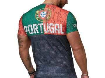 Vente avec paiement en ligne: 2019 nouveau été Portugal t-shirts pour hommes mode Courntry 3D