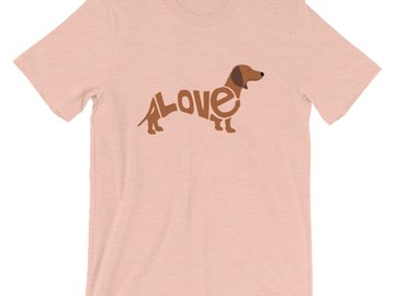 Selling: LoVe T-Shirt - Dachshund Edition for Dog Lovers - Free Shipping
