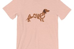 Selling: LoVe T-Shirt - Dachshund Edition for Dog Lovers - Free Shipping