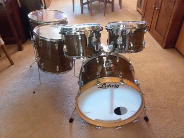 Selling with online payment: 1977 Ludwig Drum Set in Walnut Cortex