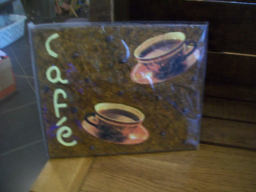 Sale retail: tableau décor café et graines de café