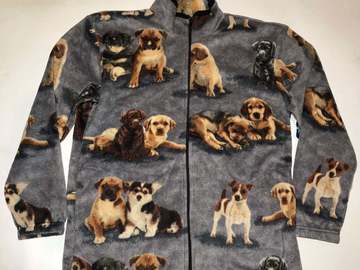 Selling: ZooFleece Dogs Cute Puppies Animal Pet Gray Fleece Sweater Jacket