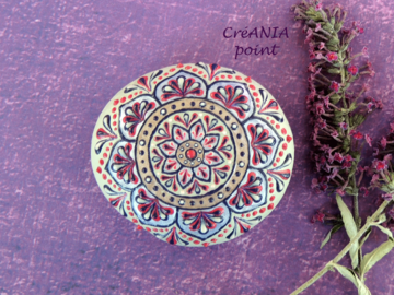 Sale retail: Mandala sur pierre peinte a la maint pour boho décoration
