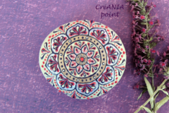 Vente au détail: Mandala sur pierre peinte a la maint pour boho décoration