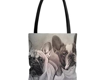 Selling: Bulldog Bag, Bulldog Tote Bag, Bulldog Purse, Travel Bag, Diaper 