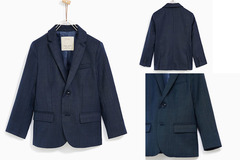Renting out with online payment: Boys wedding suit - Zara - size 6 (textured fabric) - Dark blue