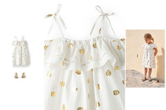 Renting out with online payment: Flower girl dress - Country Road gold leaf dress - size 7