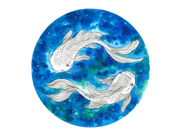  : Ultramarine Koi Fish (Print)