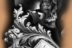 Tattoo design: Skull and joker card