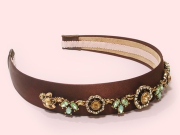  : Crystal and Floral Pastel Embellishment Statement Headband