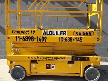En alquiler: Plataforma de tijeras eléctricas de 10 metros