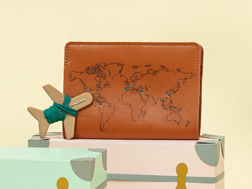  : Brown Stitch Where You've Been Passport Cover
