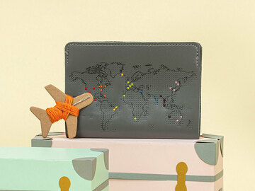  : Grey Stitch Where You've Been Passport Cover