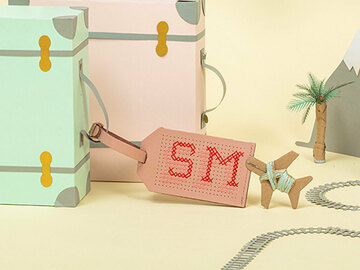  : Pink Stitch Your Own Design - Luggage Tag