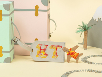  : Light Grey Stitch Your Own Design - Luggage Tag