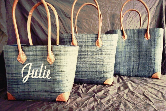 Panier cabas sac de plage en paille cadeaux personnalis Creachic