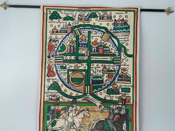 Sælge: Carte des croisés de Jérusalem,entièrement doublé medievale