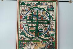 Vendre: Carte des croisés de Jérusalem,entièrement doublé medievale