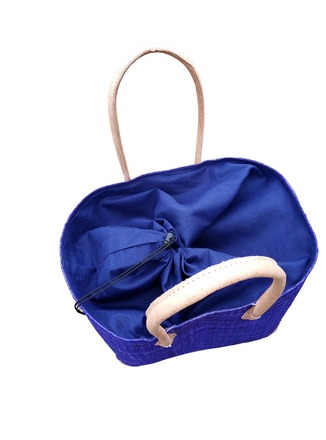 Sac cabas de plage et de course en paille, cadeau personnalisé