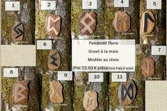 Sell: Pendentif "Rune" - gravé dans le bois by La Tournerie