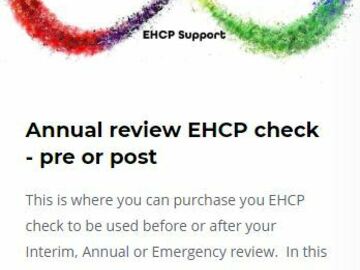 Offering with online payment: Jess C  Annual Review EHCP Pre /Post Check 