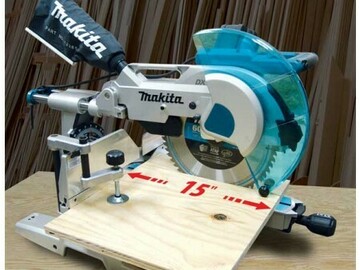 Renting out equipment (w/o operator): Makita LS1216L 12 Dual Slide Compound Miter Saw with Laser