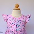 : Pink Fluffy Unicorn - Dress for Girls