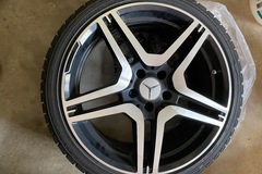 Selling: 5x112 amg wheels 19inch. 2/4 new snow tires 