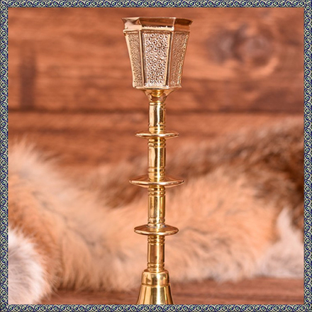 Medieval messing lysestake