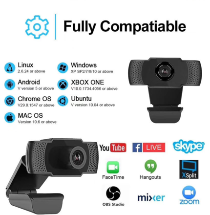 10x 1080P Full HD USB Webcam Web Camera Microphone for PC Deskto