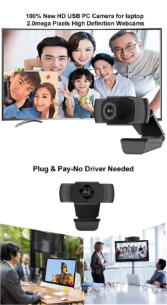 10x 1080P Full HD USB Webcam Web Camera Microphone for PC Deskto