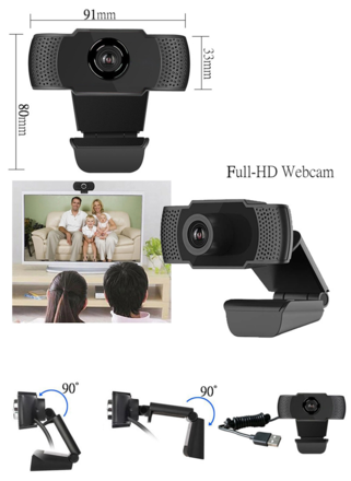10x 1080P Full HD USB Webcam Web Camera Microphone for PC Deskto